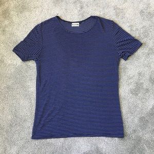 Purple pinstripe crew neck t-shirt - size medium